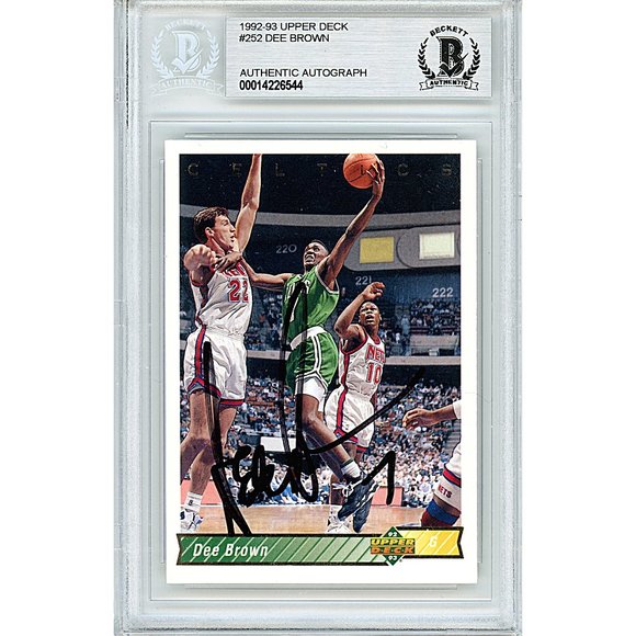 Dee Brown Signed 1992-1993 Upper Deck Basketball Card Celtics Beckett Autograph - Picture 1 of 4